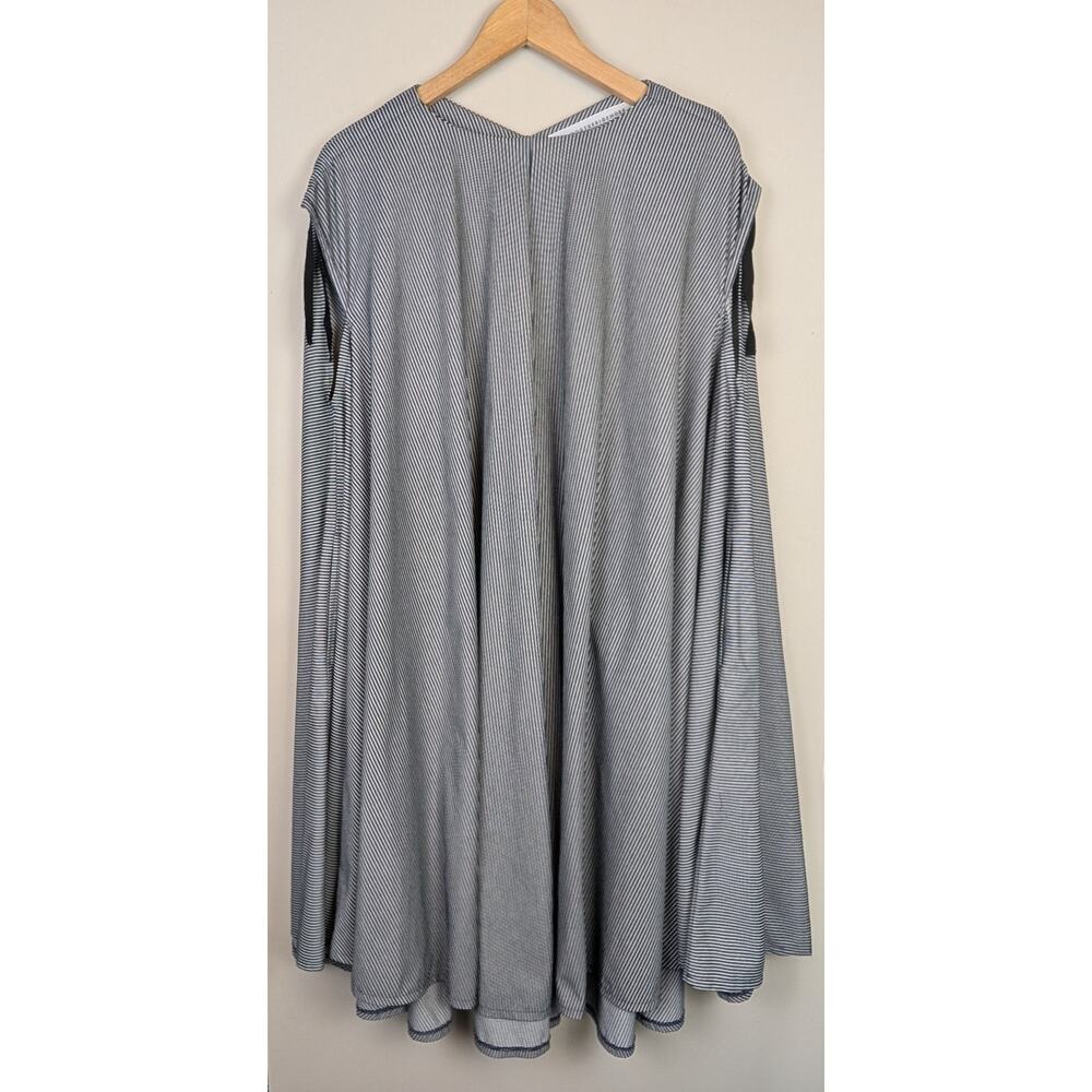 COG The Big Smoke Oversized Sleeveless Stripe Trapeze Dress Black OS